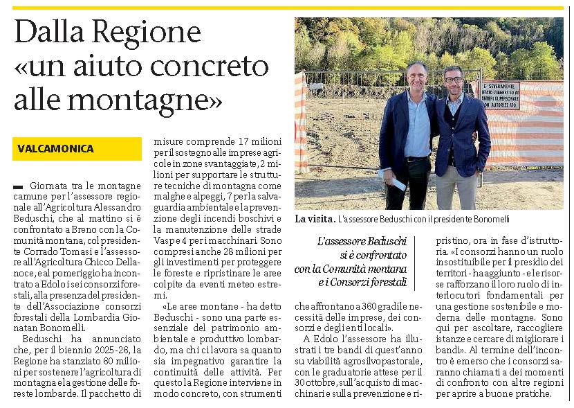 Estratto dal Giornale di Brescia del 09/10/2025